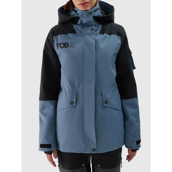 Kurtka snowboardowa damska TTJAF586 4F - denim