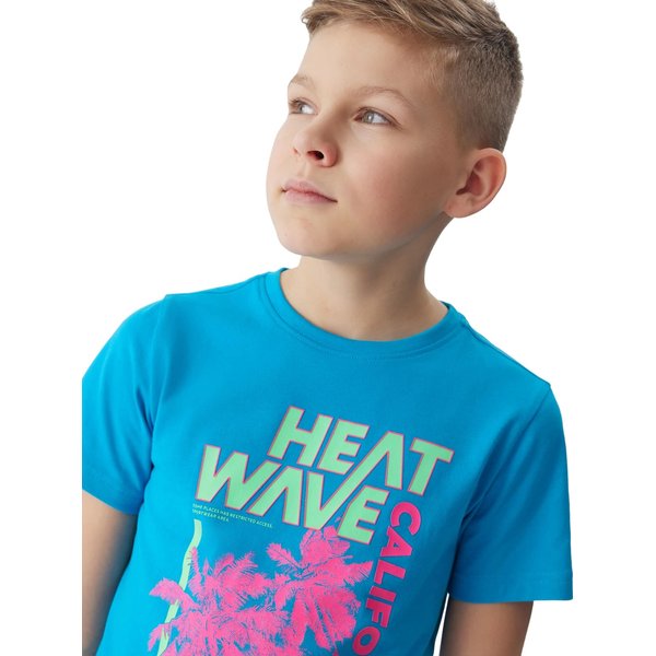 Koszulka chłopięca 4FJWSS24TTSHM1137 4F - niebieski