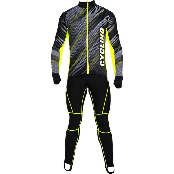 Bluza rowerowa ocieplana SR0038 Stanteks - czarno-zielona