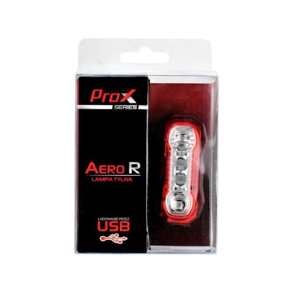 Lampa rowerowa tylna Aero R 2 LED 0,5W USB Prox