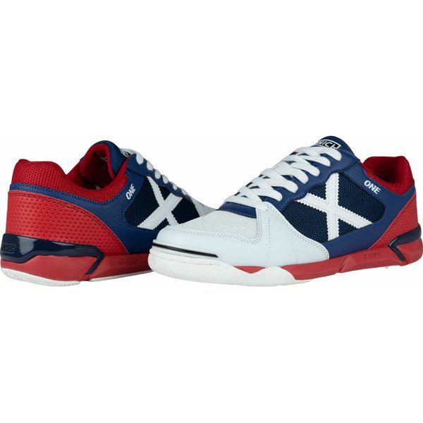 Buty piłkarskie, halowe One Munich - granatowy/czerwony