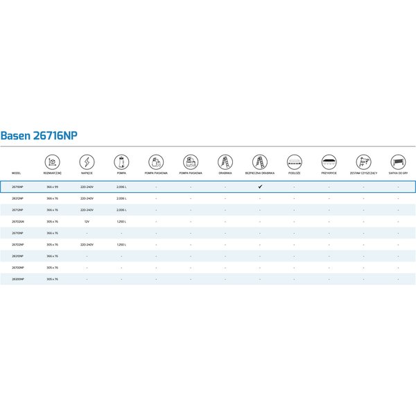 Basen stelażowy Prism Frame 366x99cm Intex - basen 26716