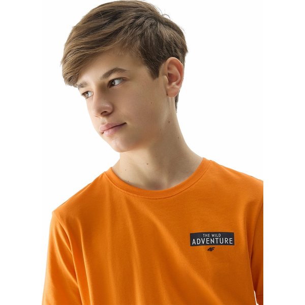 Koszulka chłopięca 4FJWSS24TTSHM1131 4F - pomarańcz
