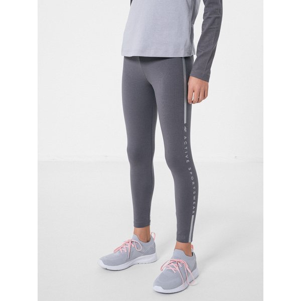 Legginsy dziewczęce HJZ22 JLEG002 4F - szary