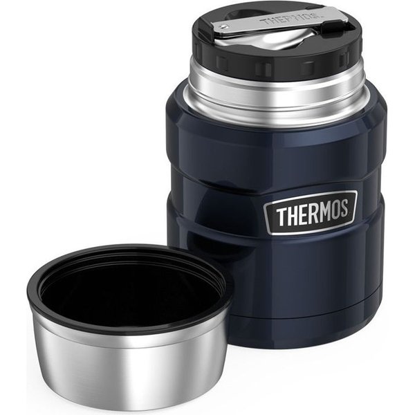 Termos obiadowy z łyżką i kubkiem 470ml Thermos - metaliczny szary