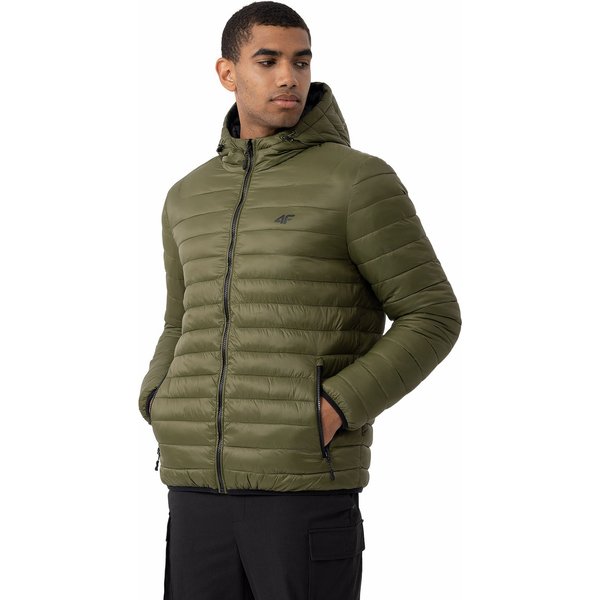 Kurtka puchowa dwustronna męska 4FAW23TDJAM242 4F - soczysta zieleń