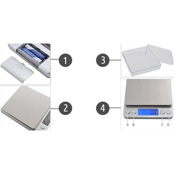 Elektroniczna waga jubilerska/kuchenna 2kg WK3465