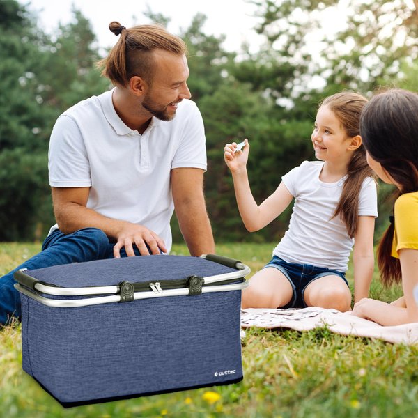 Kosz piknikowy, termiczny Outtec - granatowy