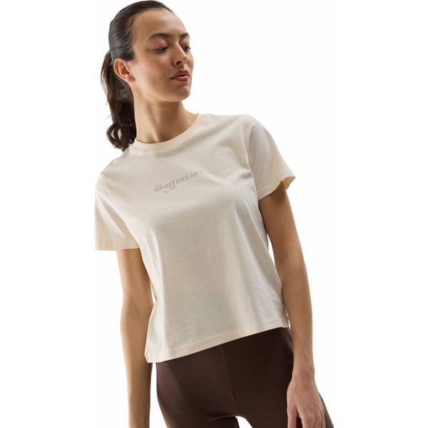 Koszulka damska 4FWSS24TTSHF1354 4F - kremowy