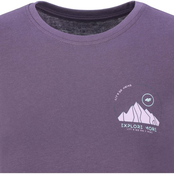 Koszulka dziewczęca 4FJSS23TTSHF390 4F - fioletowa