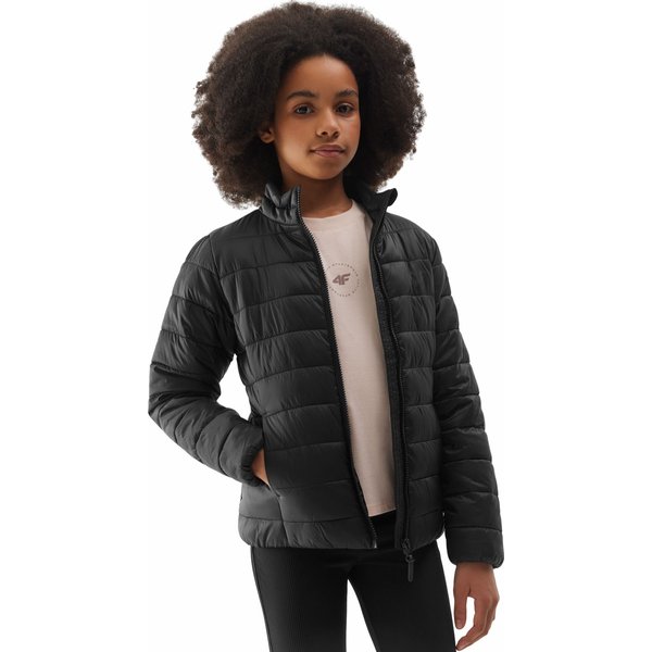 Kurtka puchowa dziewczęca 4FJWSS24TDJAF342 4F - czarny