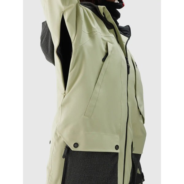 Kurtka snowboardowa damska TTJAF587 4F - oliwkowy