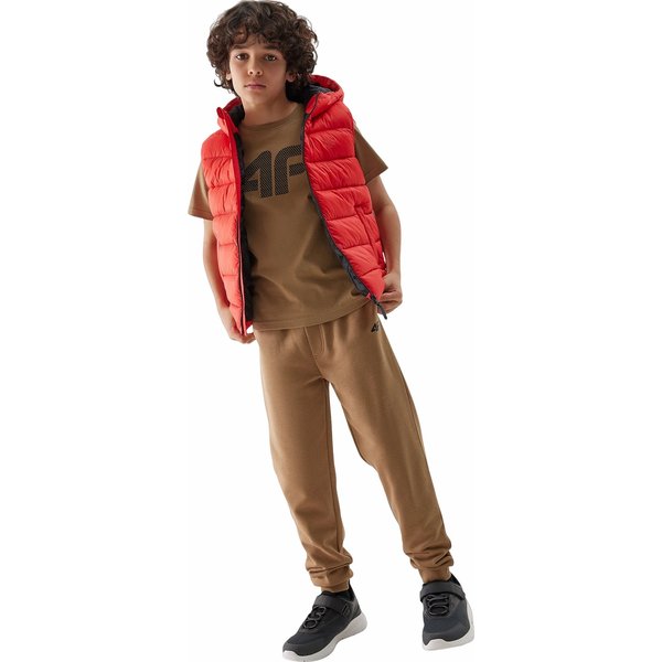 Kamizelka puchowa chłopięca 4FJWSS24TVJAM083 4F - czerwony