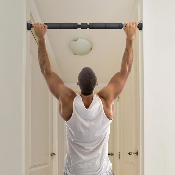 Drążek do podciągania rozporowy 65-100cm Gymtek - 65-100cm niebieski