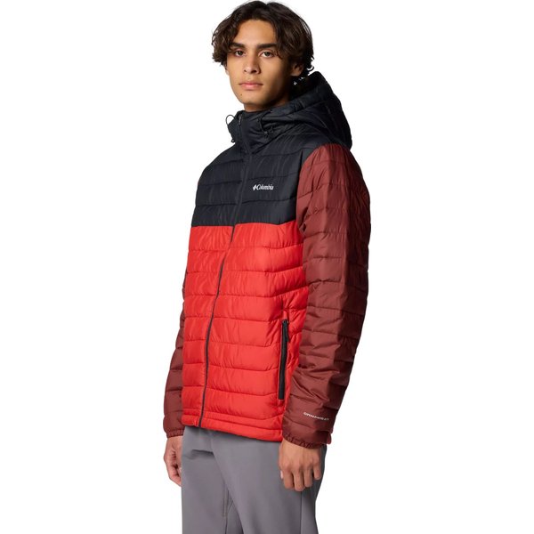 Kurtka puchowa męska Powder Lite II Hooded Jacket Columbia - Sail Red/Black