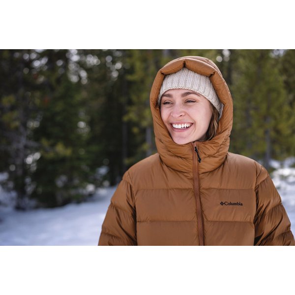Płaszcz puchowy damski Harmony Falls Mid Down Columbia - Camel Brown