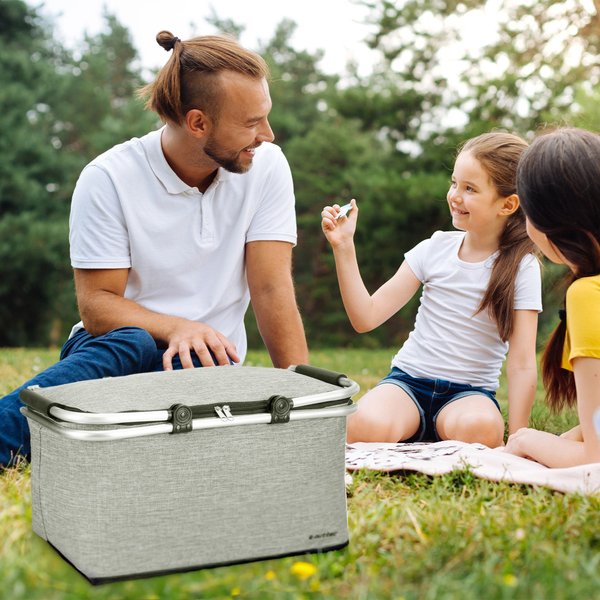 Kosz piknikowy, termiczny Outtec - szary