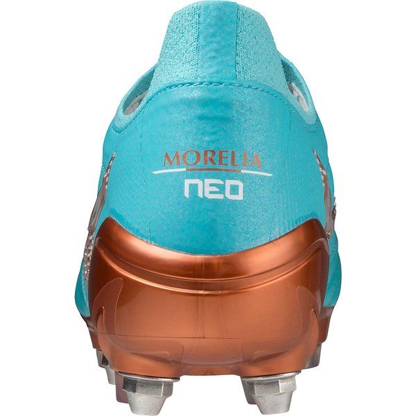 Buty piłkarskie, korki Morelia Neo III Beta Mizuno - turkusowe/złote