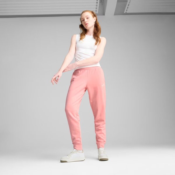 Spodnie dresowe damskie Ess Tape Sweatpants Puma - pink fruit