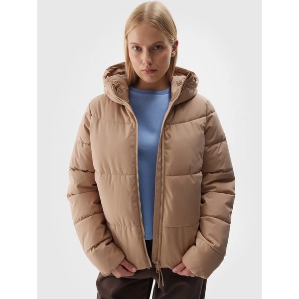 Kurtka puchowa damska TDJAF473 4F - beż