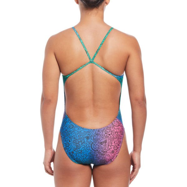 Strój kąpielowy damski Cutout One Piece Nike Swim - multikolor