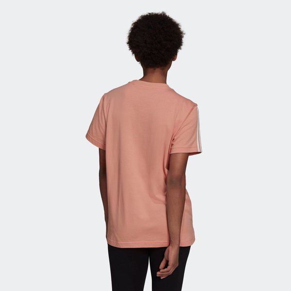 Koszulka damska 3-Stripes Essentials Boyfriend Tee Adidas - ambient blush/white