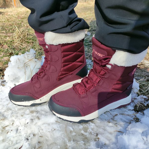 Buty, śniegowce Mestia Mid WP Wo's Hi-Tec - Dark Rose/Watermelon Red/Beige
