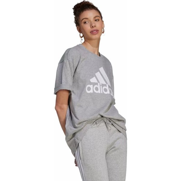 Koszulka damska Essentials Big Logo Boyfriend Tee Adidas - szara
