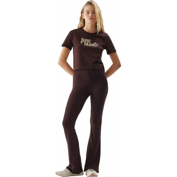 Koszulka damska 4FAW23TTSHF0879 4F - brąz