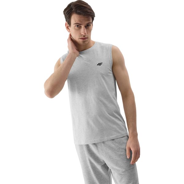 Bezrękawnik męski 4FWSS24TSLEM075 4F - chłodny jasny szary melanż