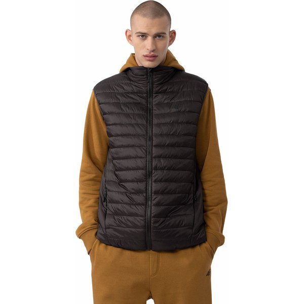 Kamizelka męska 4FAW23TVESM062 4F - ciemny brązowy