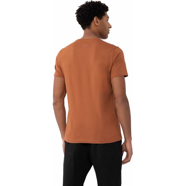 Koszulka męska 4FAW23TTSHM0868 4F - brąz