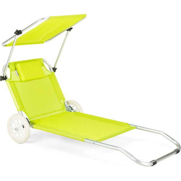 Leżak ogrodowy z daszkiem Sun Outtec - limonka