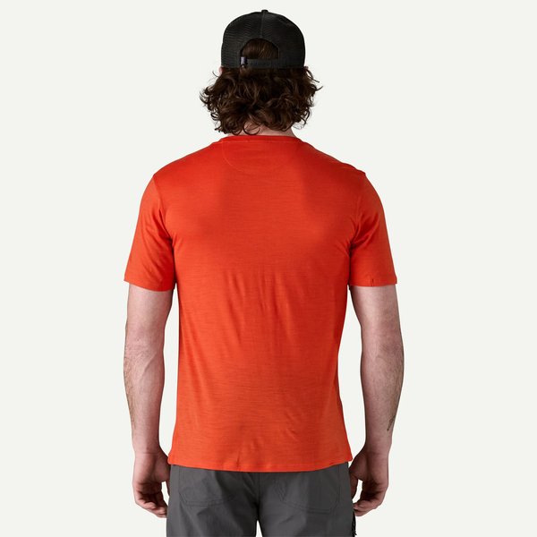 Koszulka męska Capilene Cool Merino Blend Graphic Patagonia - Fitz Roy Strata: Pollinator Orange