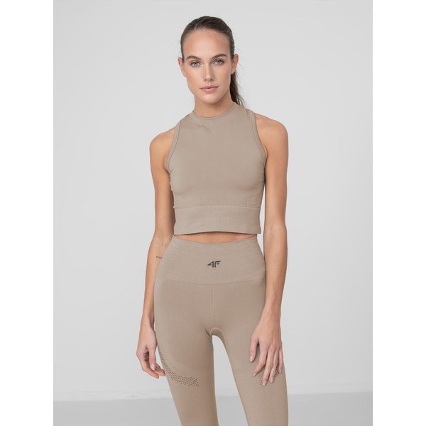 Bezrękawnik damski H4Z22 TSDF015 4F - beżowy