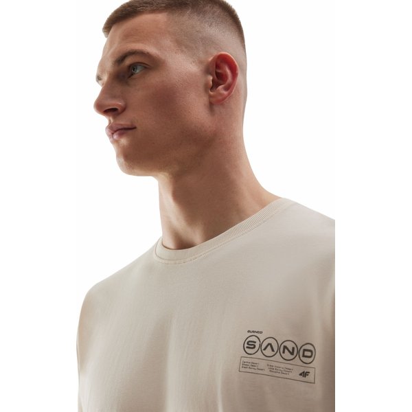 Koszulka męska 4FWSS24TTSHM1286 4F - beż