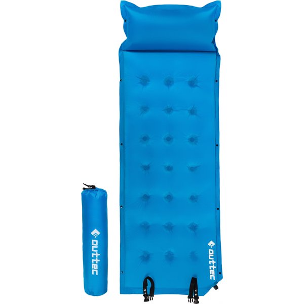 Mata samopompująca z poduszką Naps 193x68x3,5cm Outtec - blue