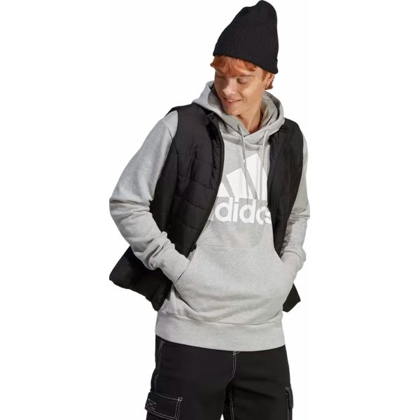 Bluza męska Essentials French Terry Big Logo Hoodie Adidas - czerwona