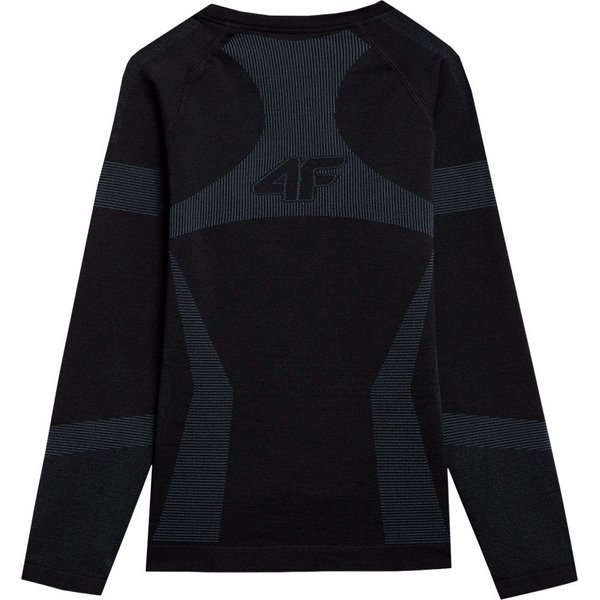 Longsleeve bezszwowy damski 4FAW23USEAF113 4F - głęboka czerń