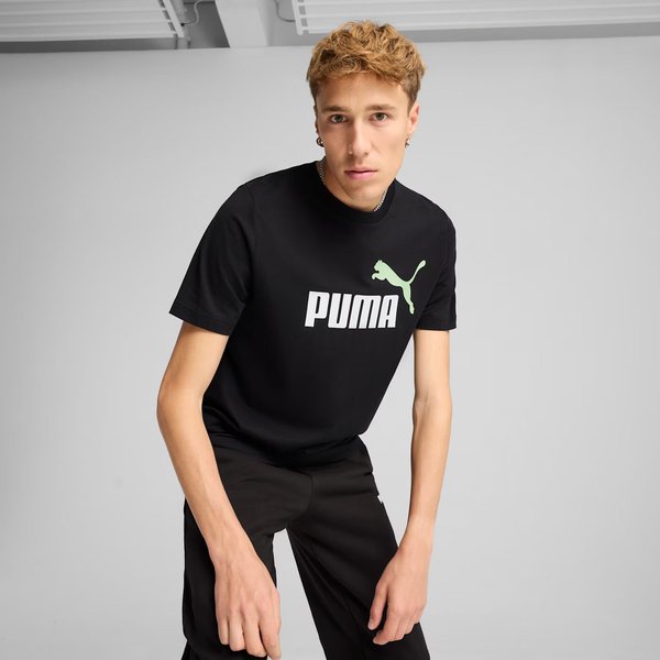 Koszulka męska Essentials 2 Colour No.1 Logo Puma - Green Moon