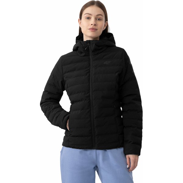 Kurtka puchowa damska 4FAW23TDJAF248 4F - głęboka czerń