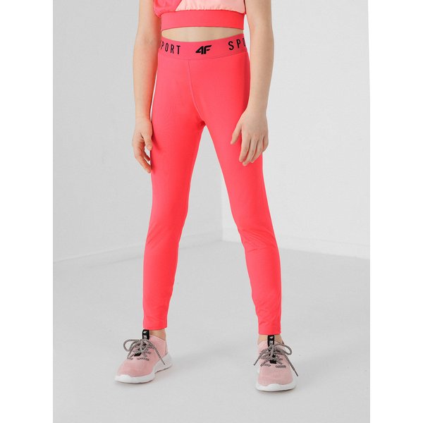 Legginsy młodzieżowe HJL22 JSPDF002 4F - koralowe neon