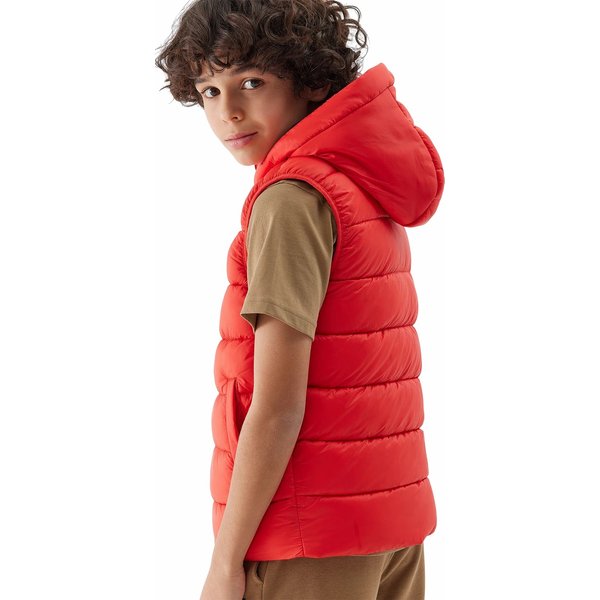 Kamizelka puchowa chłopięca 4FJWSS24TVJAM083 4F - czerwony