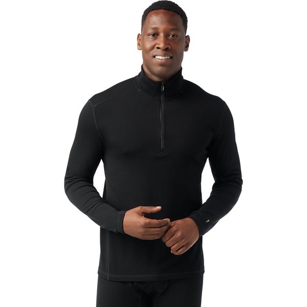 Longsleeve termoaktywny męski Classic Thermal Merino Base Layer 1/4 Zip SmartWool - black