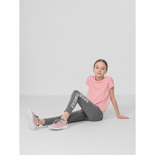 Legginsy dziewczęce HJL22 JLEG002 4F - szare