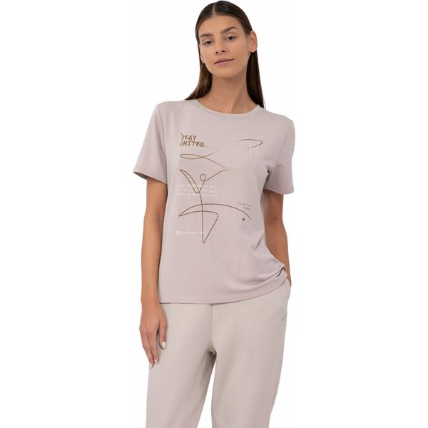 Koszulka damska 4FAW23TTSHF0900 4F - jasny róż