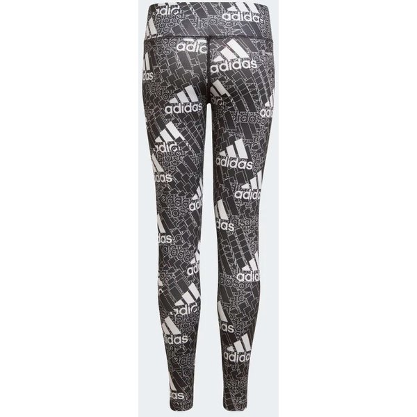 Legginsy juniorskie Aeroready Designed to Move Brand Love Long Tights Adidas - szare
