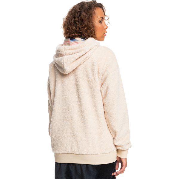 Bluza damska Call Me Sherpa Fleece Hoodie Roxy - beżowy