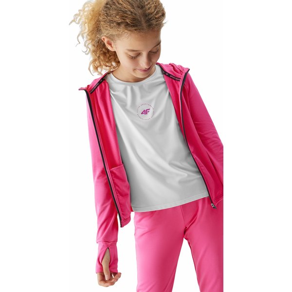Bluza dziewczęca 4FJAW23TFSWF197 4F - fuksja