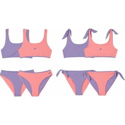 Strój kąpielowy dziewczęcy dwustronny 4FJWSS24UBKSF024 4F